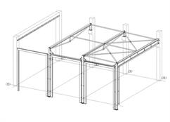 Steel structure of the car service extension