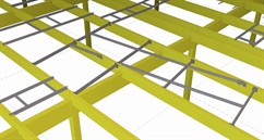 Pomocná ocelové konstrukce opláštění pro železobetonový skelet supermarketu