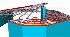 Ocelová konstrukce střechy tělocvičny
