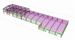 Ocelová konstrukce výrobní haly s administrativní budovou