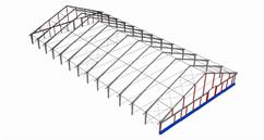Steel structure of the hall for dairy farming
