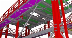 Ocelová konstrukce sila se schodišťovou věží