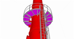 Ocelová konstrukce plošin pro rafinační kolony