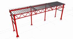 Steel structure of an agricultural shed