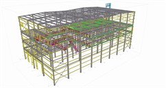 Ocelová konstrukce patrového objektu pro instalaci technologie filtrace nebezpečných látek
