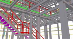 Steel structure of a two-storey building for the installation of hazardous substances filtration technology