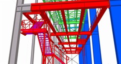 Ocelová konstrukce přístavby pro strojovnu elektrárny
