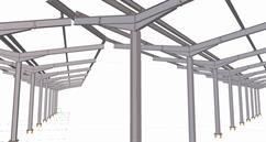 Steel structure of the shed for the waste collection yard