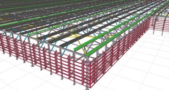 Ocelová konstrukce zastřešení parkovacího domu na pražském letišti