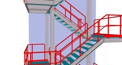 Ocelová konstrukce únikového schodiště