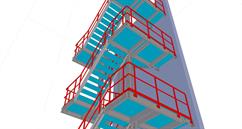 Steel structure of the escape staircase