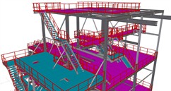 Ocelová konstrukce plošin pro technologii drcení lámaného kamene