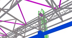 Steel structure of the roof of the building of the production complex