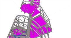 Steel structure of a spiral staircase at the gas storage