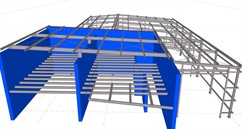 Steel structure of the garage hall and the administrative building of the freight carrier