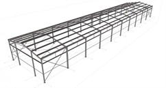 Steel structure of a warehouse agricultural hall