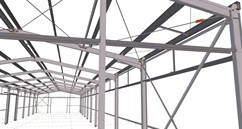 Steel structure of a warehouse agricultural hall