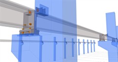 Steel structure of a crane track on a reinforced concrete skeleton