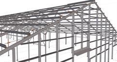 Steel structure of an agricultural hall for cattle breeding
