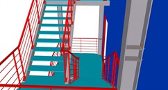 Steel structure of the escape staircase
