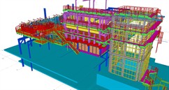 Steel construction of fixation of parts of glass furnaces and operation platforms  for HORN Glass Industries