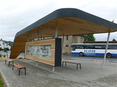 Steel structure of the bus stop in Dolní Čermná village
