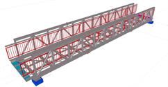Steel structure of the footbridge over Broumovka river