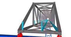Steel structure of the technological bridge for the transport of bulk raw materials