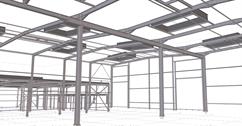 The next stage of construction of the steel structure of production halls