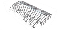 Steel structure of the hall for cattle breeding