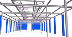 Ocelová konstrukce výrobní haly s plošinou