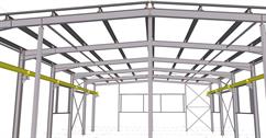 Steel structure of a production hall with a crane track