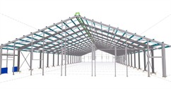 Ocelová konstrukce haly pro ustájení dobytka