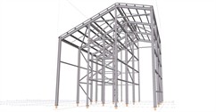 Ocelová konstrukce haly posklizňové linky obilí