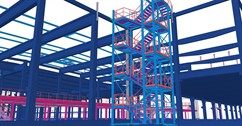 Secondary steel structure of the reinforced concrete skeleton of the production hall