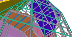Steel structure of the entrance roofed staircase
