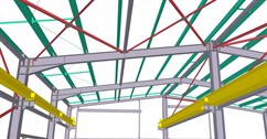 Steel structure of the hall service garage for trucks
