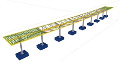 Steel structure of the railway platform roof