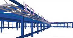 Secondary steel structure for reinforced concrete frames of shopping center halls