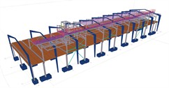 Steel structure for the construction of a production facility